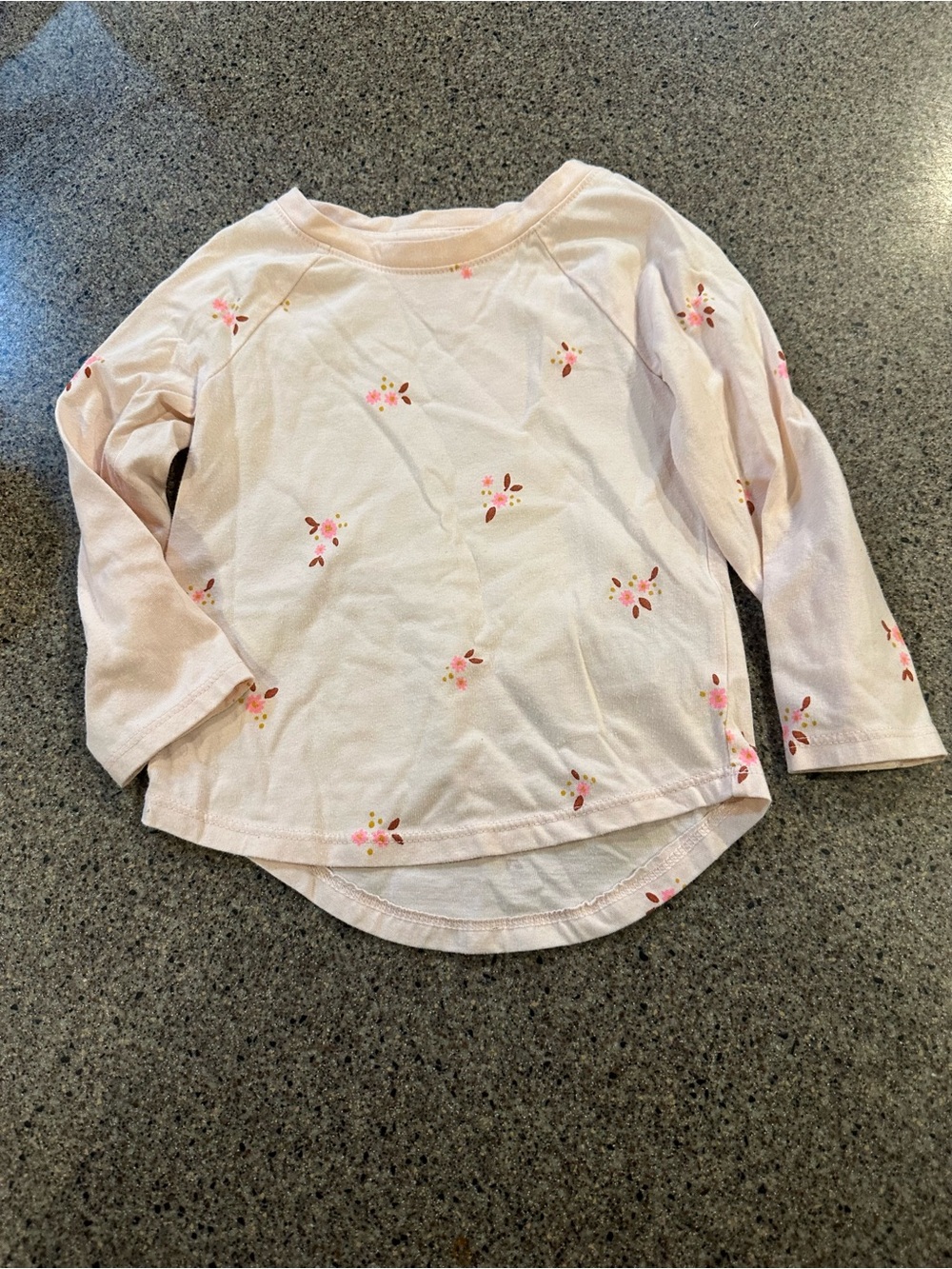 Kids Long-Sleeve Pink Floral Tee